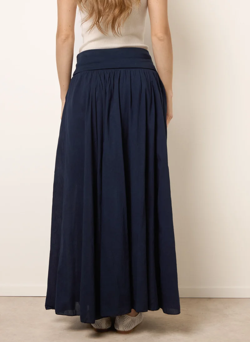 بلو فانيلا Godet Hem Jersey Waist Skirt