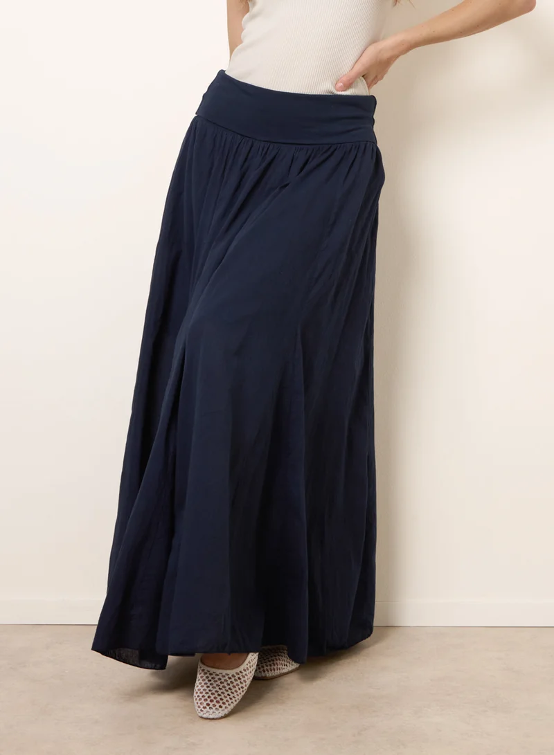 بلو فانيلا Godet Hem Jersey Waist Skirt