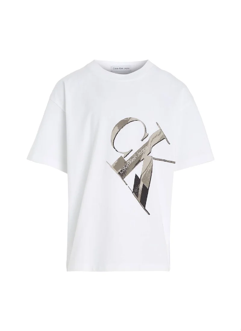 Calvin Klein Jeans Calvin Klein Jeans Kids, Boys' T-Shirt - Casual Tops - Cotton , White