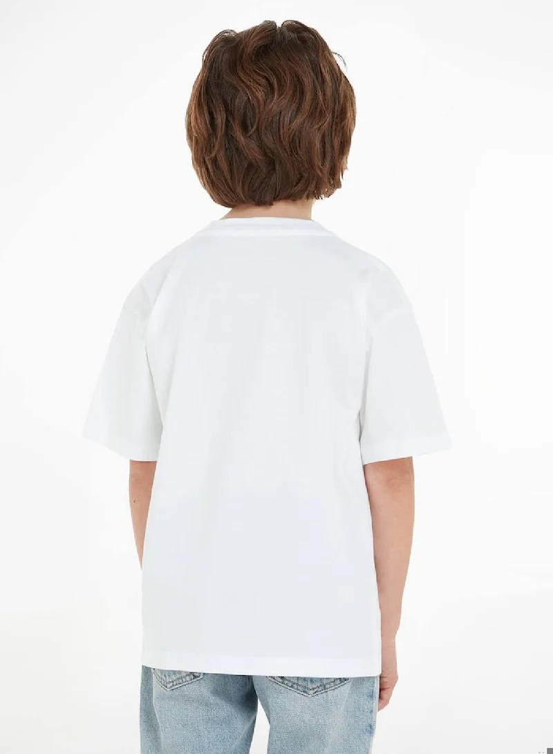 Calvin Klein Jeans Calvin Klein Jeans Kids, Boys' T-Shirt - Casual Tops - Cotton , White