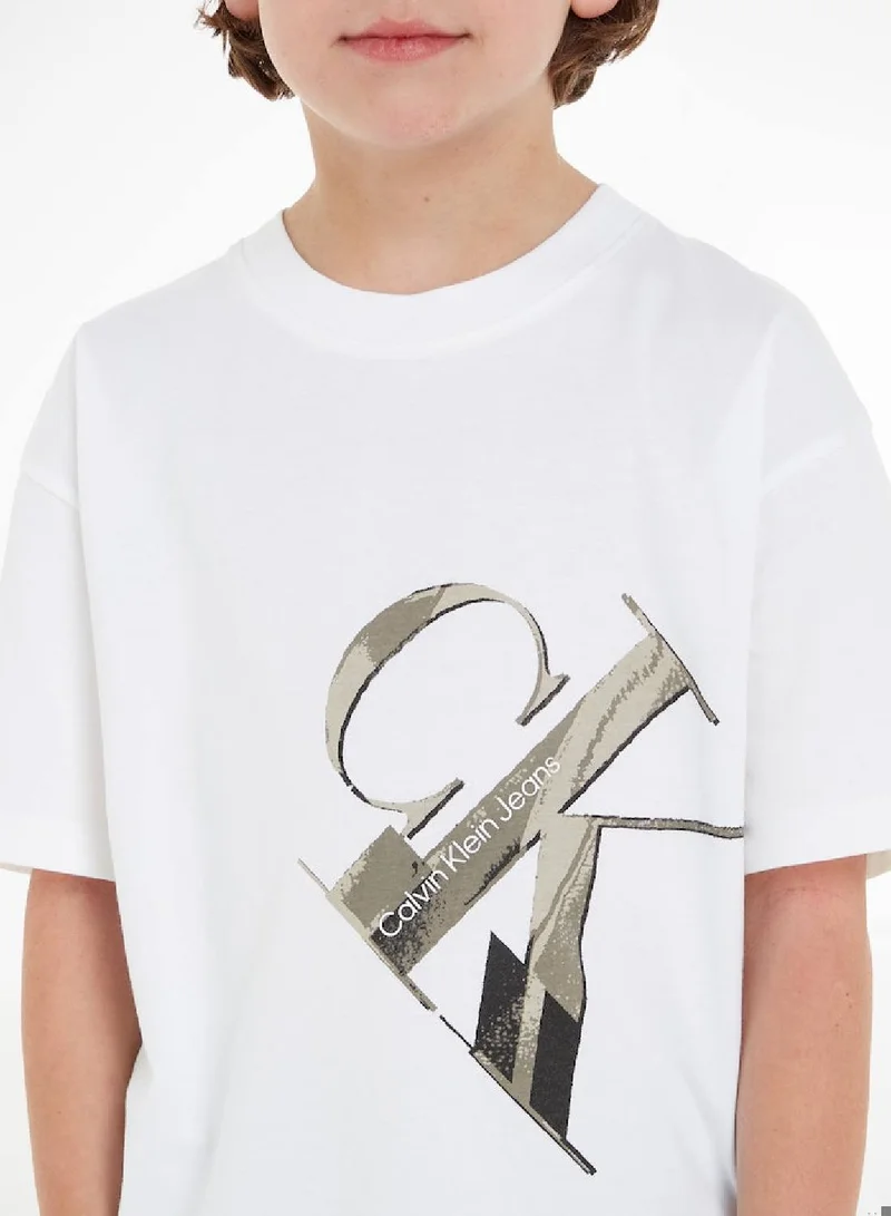 Calvin Klein Jeans Calvin Klein Jeans Kids, Boys' T-Shirt - Casual Tops - Cotton , White