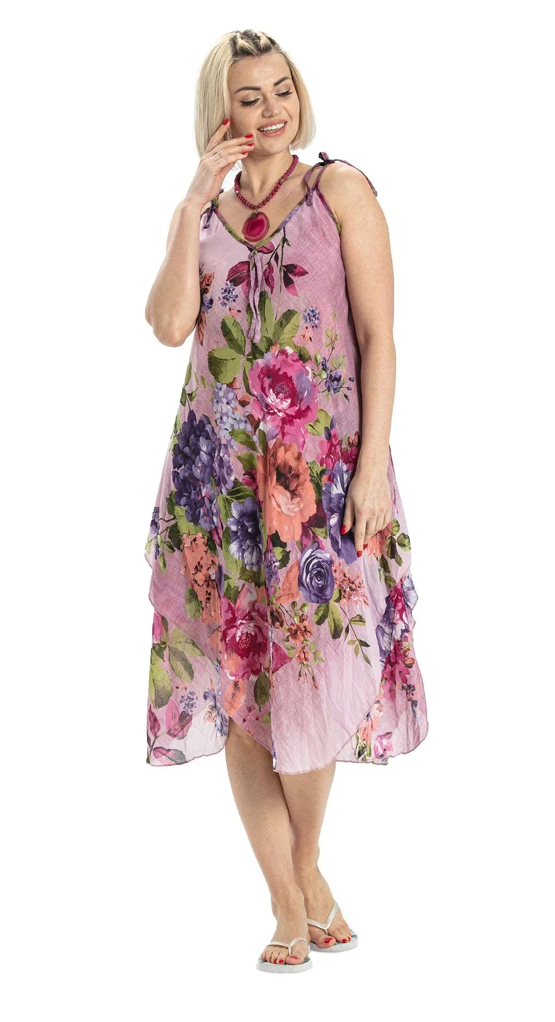 Eliş Şile Bezi Floral Tie-Strap Dress