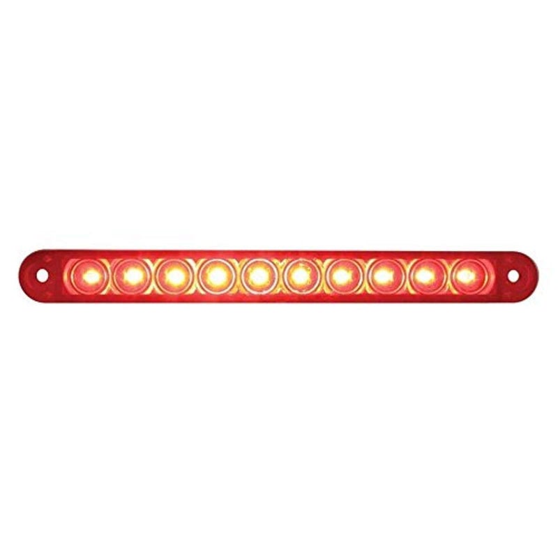 United Pacific 39685B 6-1/2" 10 LED Stop, Turn and Tail Light Bar (Red LED/Red Lens) - Image 1