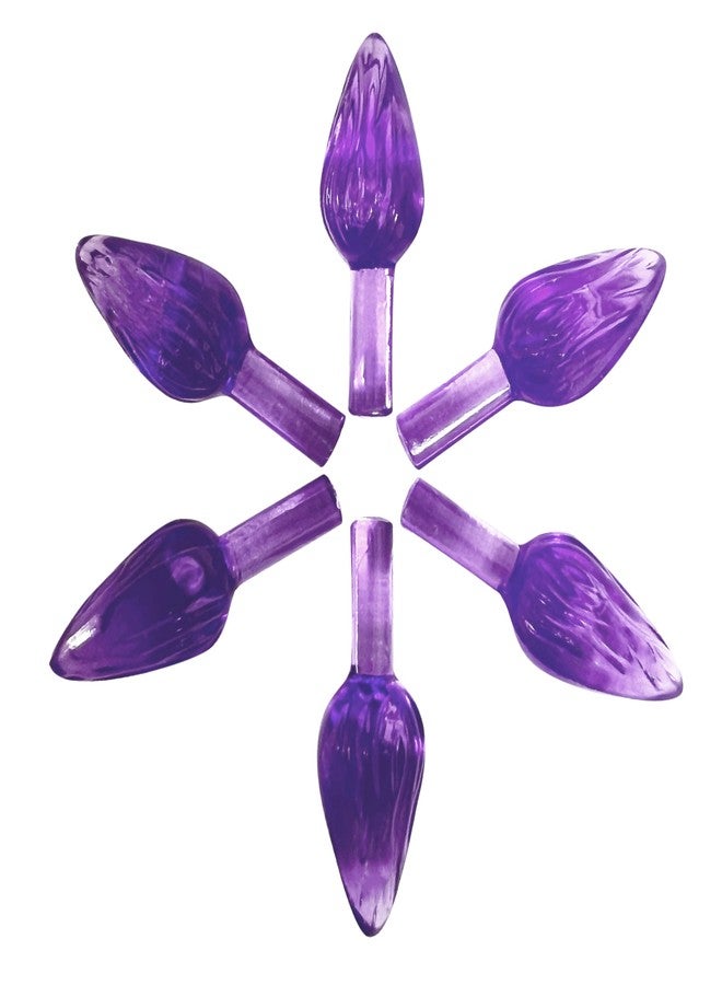 ناشونال آرت كرافت أضواء شجرة عيد الميلاد الخزفية متوسطة الحجم من ناشيونال آرتكرافت بتصميم ملتوي - بنفسجي - Image 1