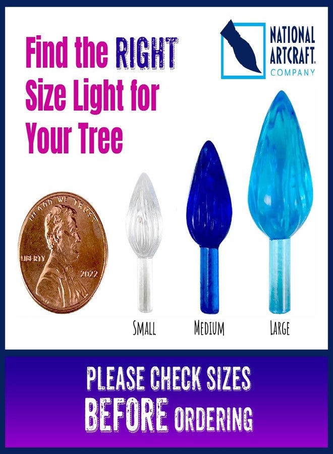 ناشونال آرت كرافت أضواء شجرة عيد الميلاد الخزفية متوسطة الحجم من ناشيونال آرتكرافت بتصميم ملتوي - بنفسجي - Image 4