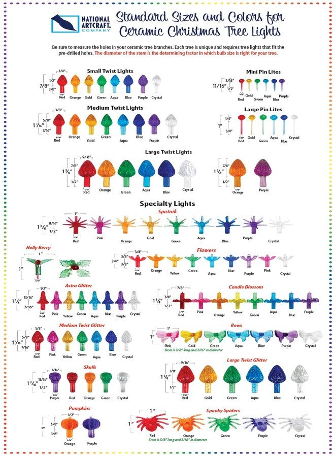 ناشونال آرت كرافت أضواء شجرة عيد الميلاد الخزفية متوسطة الحجم من ناشيونال آرتكرافت بتصميم ملتوي - بنفسجي - Image 5