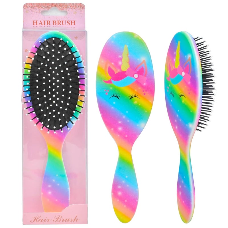 Kids Hair Brush Girls Toddler Wet Dry Detangling Hair Brush for Curly Thick Hair PainFree Comb Girls Kids Women Unicorn Mermaid