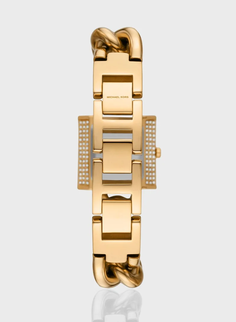 Michael Kors Mk Chain Lock Steel Strap Analog Watch