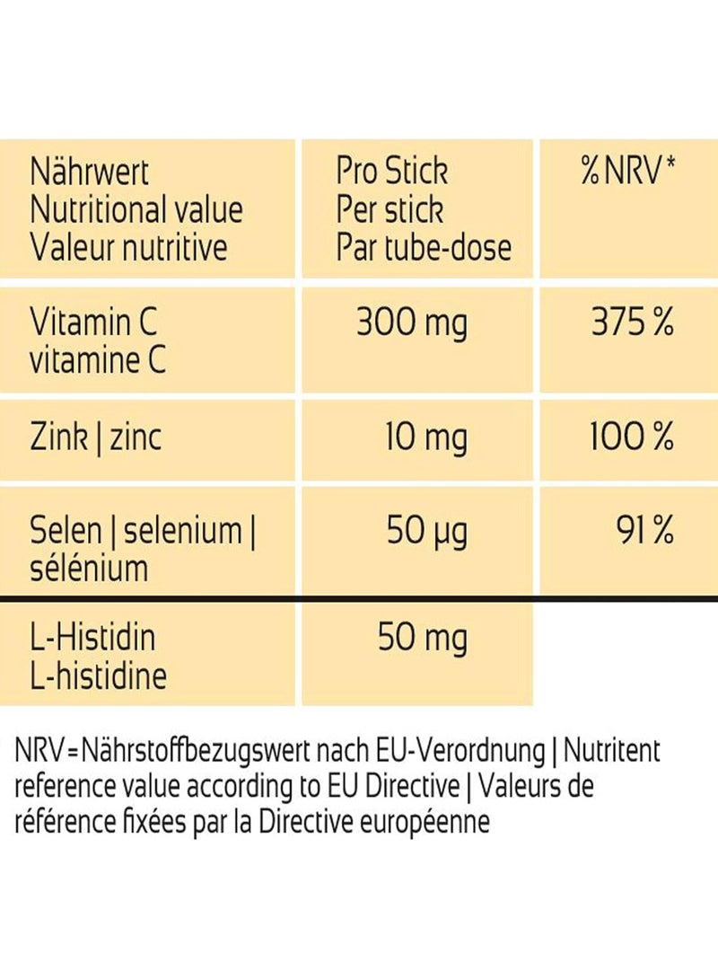 Denk Immune Active Powder Sticks with Vitamin C, Zinc and Selenium for normal function of the Immune System 20'S - Image 4
