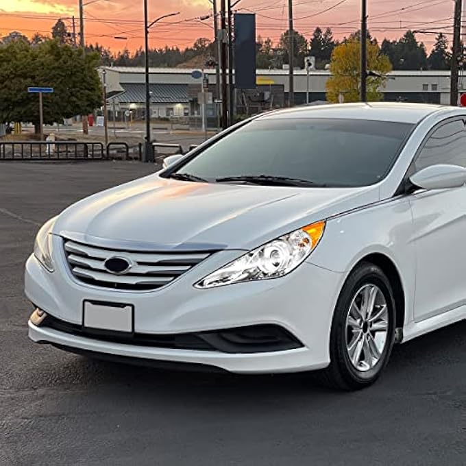 بي إم بيرفورموتور مصابيح أمامية PmhlHson1114OhCa من الكروم والعنبر متوافقة مع طراز 1114 Hyundai Sonata تناسب طرازات المصابيح الأمامية الهالوجينية فقط ولا تناسب الطرازات الهجينة - Image 5