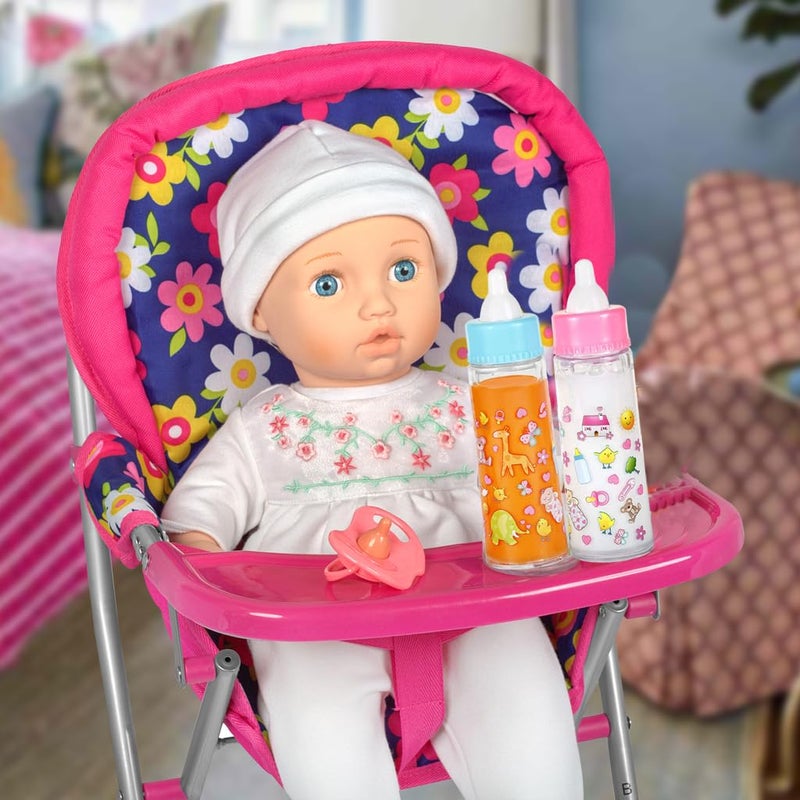 Fash n kolor - Baby Doll High Chair with Tray, Fits up to 18 inch Baby Dolls, Flower Print Toddler Furniture Toy High Chair for Dolls Toys Easy to fold for compact storage - Image 4