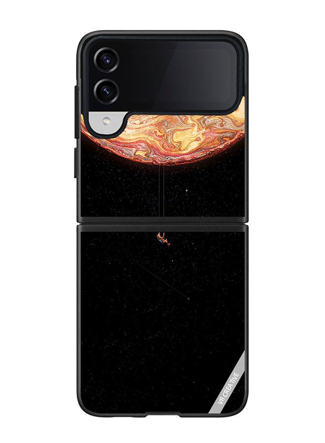 VR CREATIVE Protective Case Cover For Samsung Galaxy Z Flip4 Black Galaxy Design Multicolour - Image 1