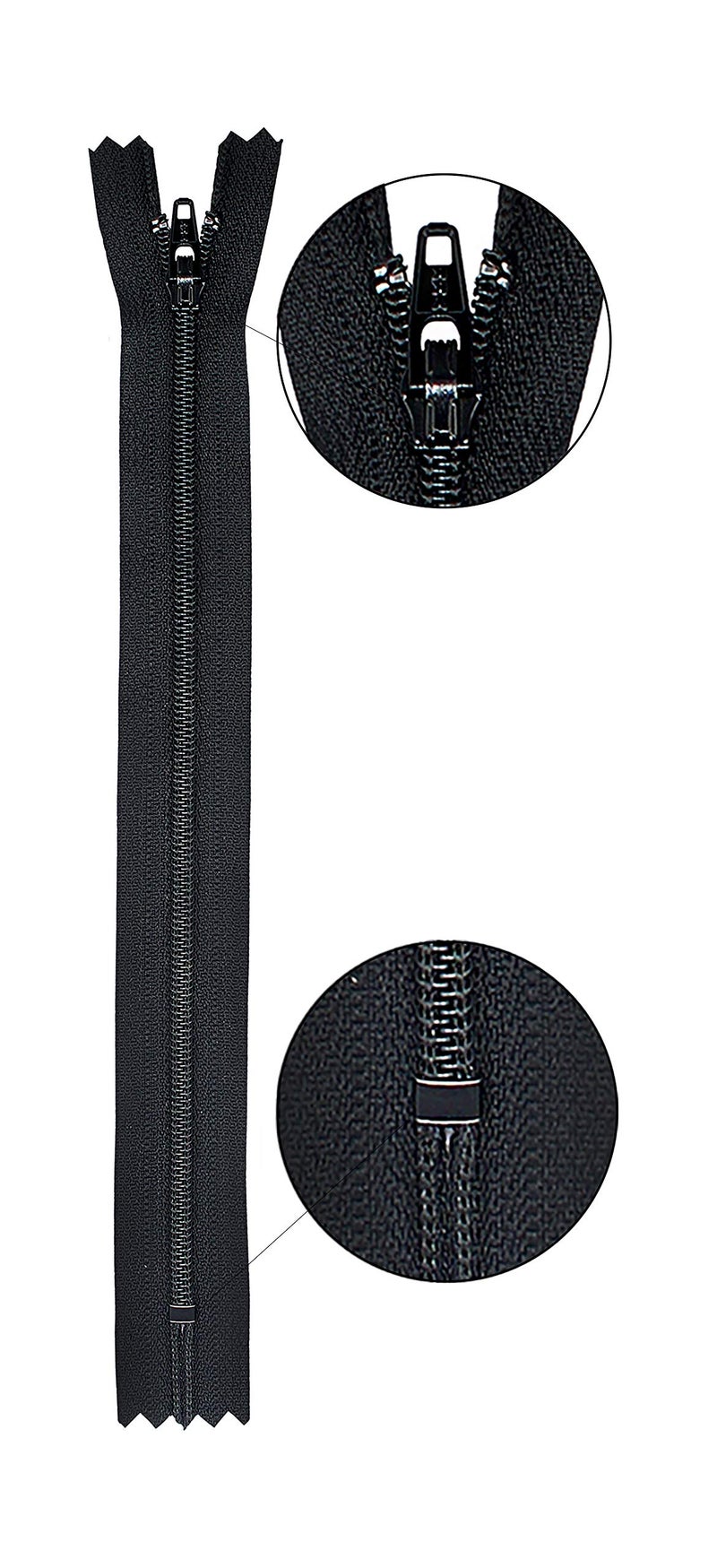 YKK 4" Black Zippers for Sewing & Craft Projects - Select Length or Color (12 Zippers for Color) (4 inch, Black) - Image 3