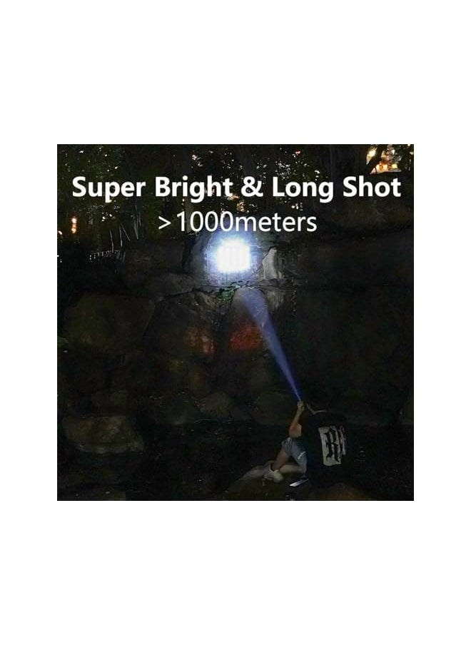 PROMASS promass Portable flashlight - LED Flashlight, 1200 Lumens Tactical Flashlight Rechargeable Torch Light Flashlight 4 Modes Super Bright Torch for Camping, Waterproof, Built-in lithium Battery (Black)  - Image 3