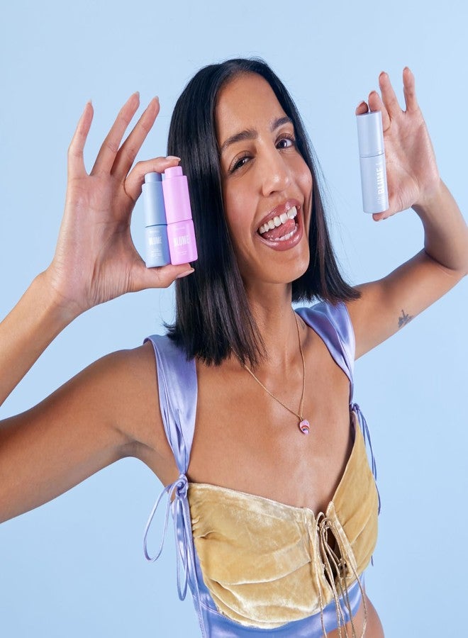 Blume مجموعة العناية بالبشرة بحجم السفر من بلوم بيبيز - علاج حب الشباب والندبات - زيت وجه ميلتداون لعلاج حب الشباب، سيروم فيتامين سي ميلكي فيد وكريم مرطب ميلتداون - مجموعة العناية بالبشرة المعتمدة من TSA (3 قطع) - Image 3