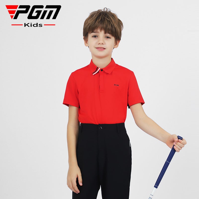 Pgm Children'S Golf Clothing Boys Summer Sports Short-Sleeved T-Shirt Teenagers Moisture Absorption Quick-Drying Breathable Clothes - Image 4