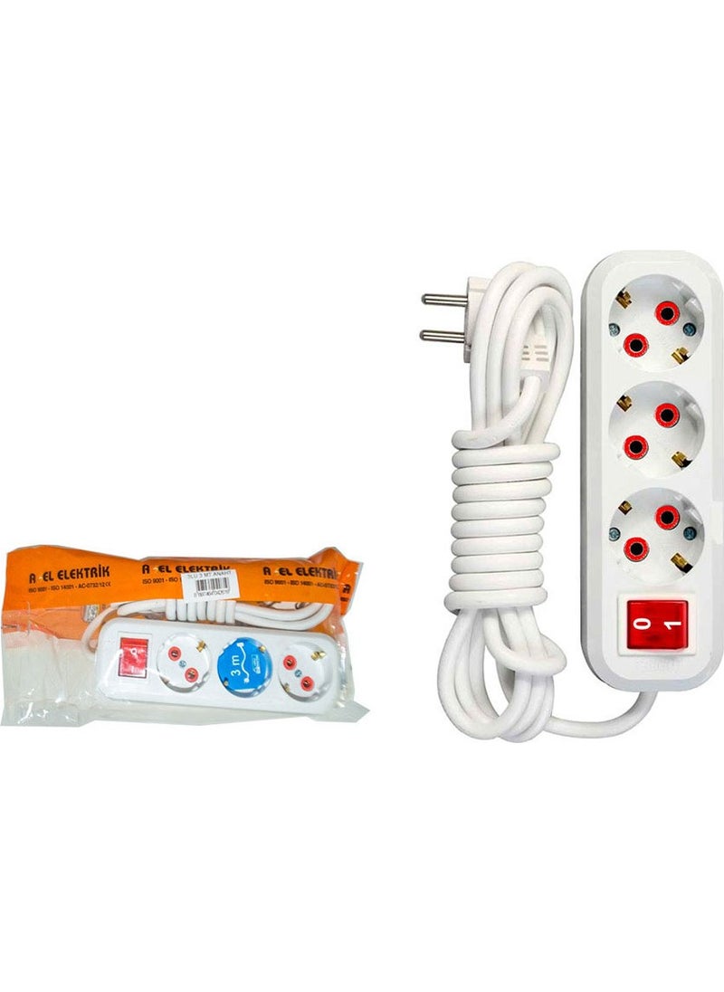 ASEL 3 Group Socket with Switch 3 M 