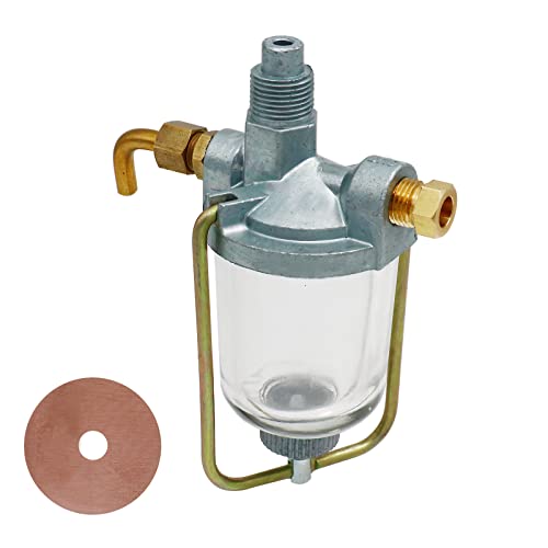 THUNDERMINGO Fuel Sediment Bowl Assembly for Farmall M H IH International cub fuel sediment glass bowl Gas Strainer for Super HV MV W4 OS4 Massey Ferguson 350 400 460 560 650 706 Replace 370832R91 - Image 2