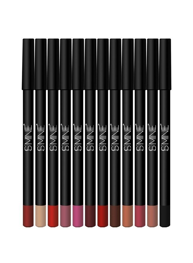 IS'MINE Matte Lip Liner Set - 12 Assorted Colors High Pigmented Natural Lip Makeup Soft Pencils Longwear Smooth Ultra Fine (Color Set -1) - Image 2