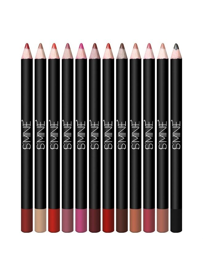IS'MINE Matte Lip Liner Set - 12 Assorted Colors High Pigmented Natural Lip Makeup Soft Pencils Longwear Smooth Ultra Fine (Color Set -1) - Image 1