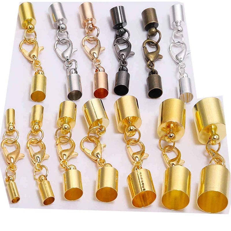 DIY Crafts DIY Crafts Size: 3mm, Color: Silver, Mix 10Pcs/Lot Leather Cord Bracelet Lobster Clasps Hooks 3 4 5 6 8 9 10mm Crimps End Tip Caps Connectors F(Size: 3mm, Color: Silver) - Image 1