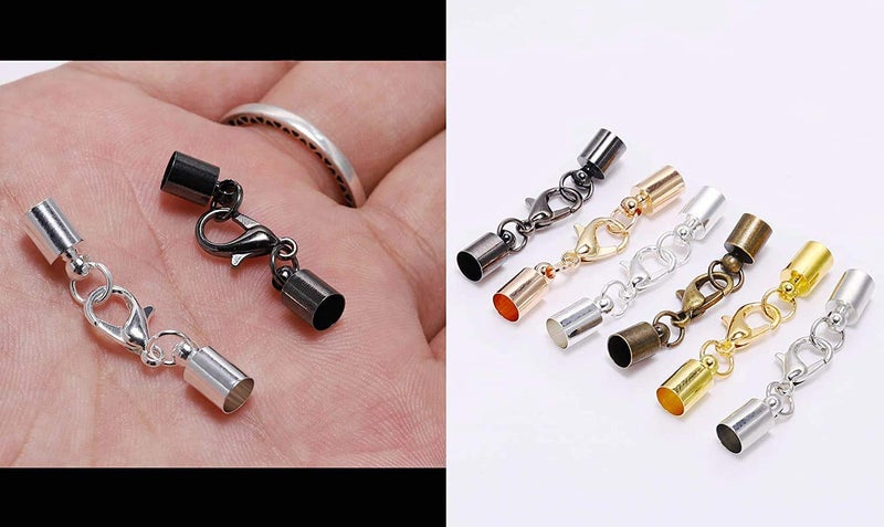 DIY Crafts DIY Crafts Size: 3mm, Color: Silver, Mix 10Pcs/Lot Leather Cord Bracelet Lobster Clasps Hooks 3 4 5 6 8 9 10mm Crimps End Tip Caps Connectors F(Size: 3mm, Color: Silver) - Image 5
