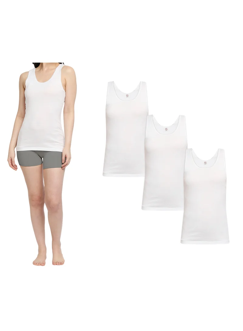 BYC GIRLS COTTON VEST (PACK OF 3) - WHITE