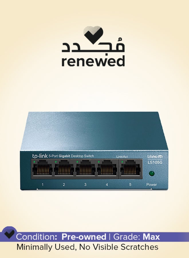 TP-LINK Renewed - LiteWave 5-Port Gigabit Desktop Switch blue - Image 1