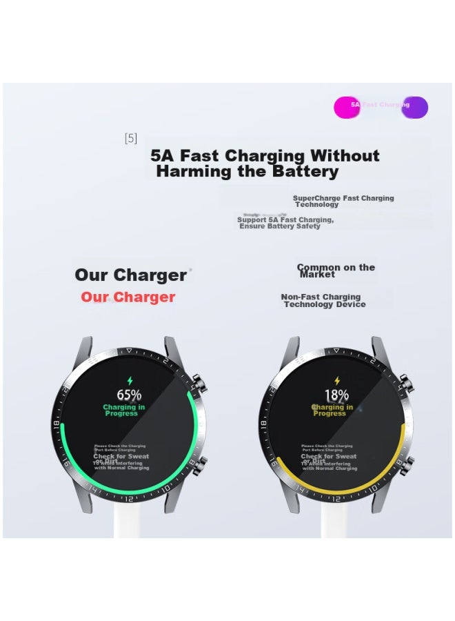 Watchbond Charger Compatible With Huawei Watch Gt5, Gt4/gt3 Base, Watch4/3 Pro, Wireless Gt2 Pro, Smart Buds/cyber, Magnetic Fast Charging - Image 4