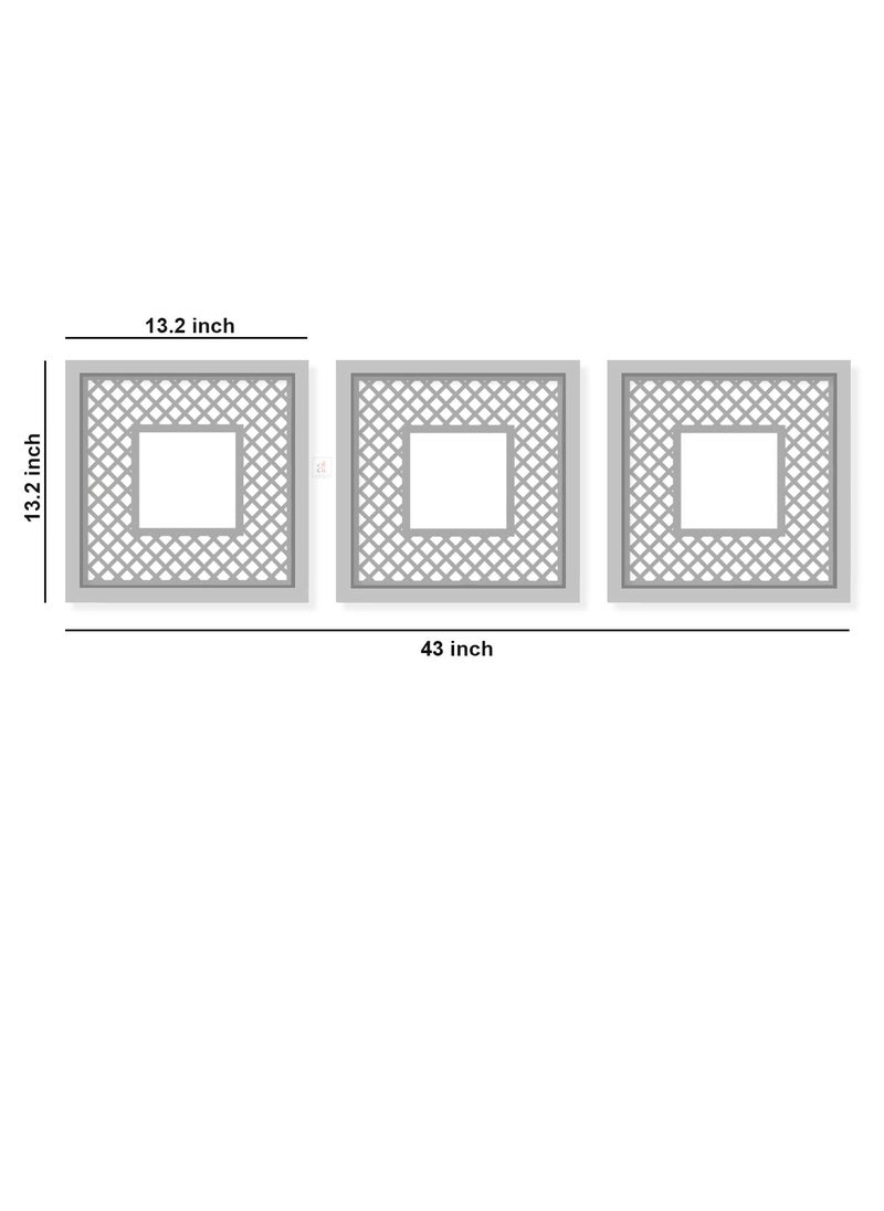 Art Street Art Street Engineered Wood Decorative Wall Mirror Block Design Black Set of 3 Square Shape Mirror for Home Decoration & Wall Decoration- Size-13.2 X 13.2 Inches, Framed  - Image 3