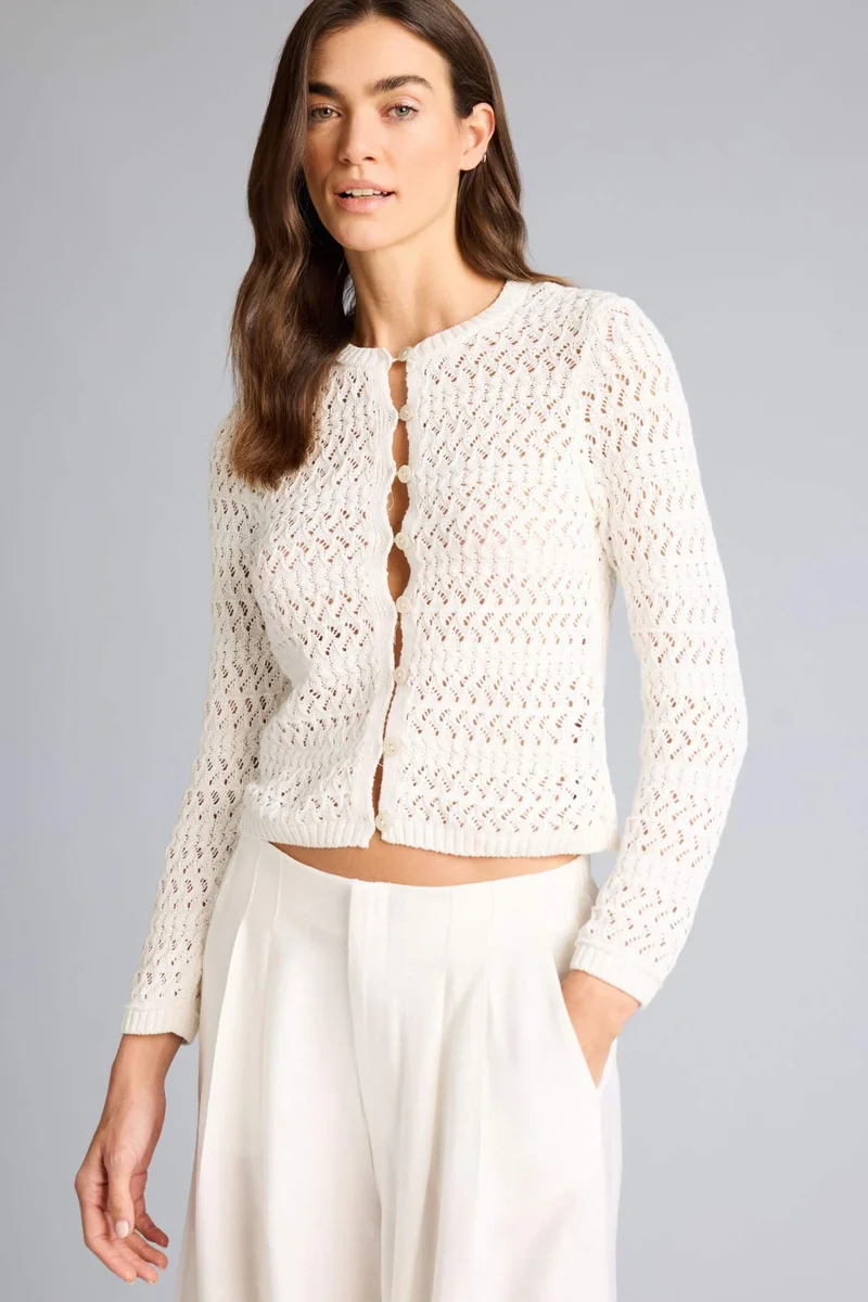ديفاكتو Regular Fit Openwork Cardigan