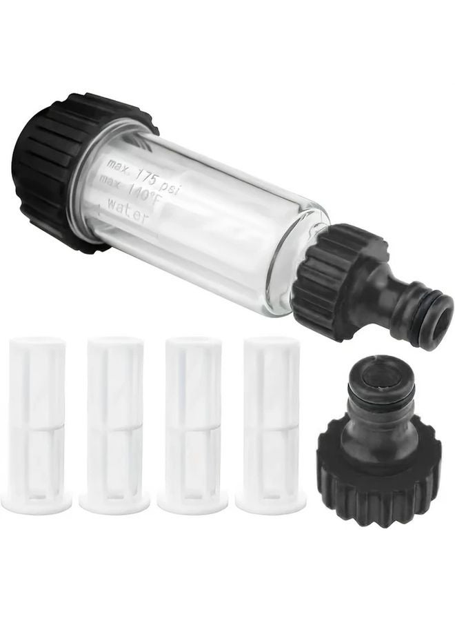 Transparent RV Water Filter Kit With 4 Filters Quick Adapter For High Pressure Washer Garden Pump - Image 1