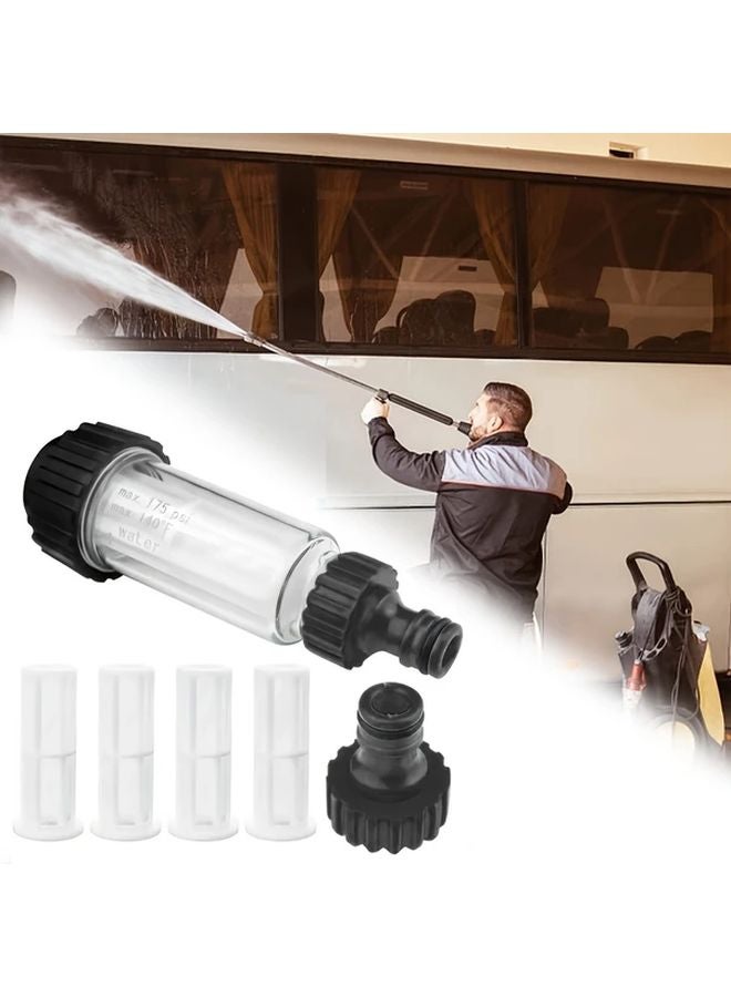 Transparent RV Water Filter Kit With 4 Filters Quick Adapter For High Pressure Washer Garden Pump - Image 2