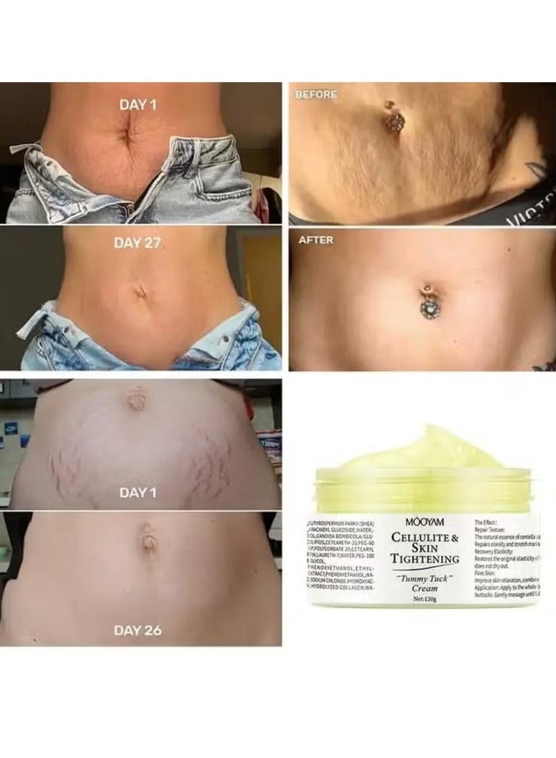 MOOYAM 120g Cellulite and Skin Tightening Cream Stretch Mark Removal Belly Firming Maximum Slim Intense Gel Cream Heat Activated Skin Tightening Cream for Body Reduces the Appearance of Cellulite - Image 5