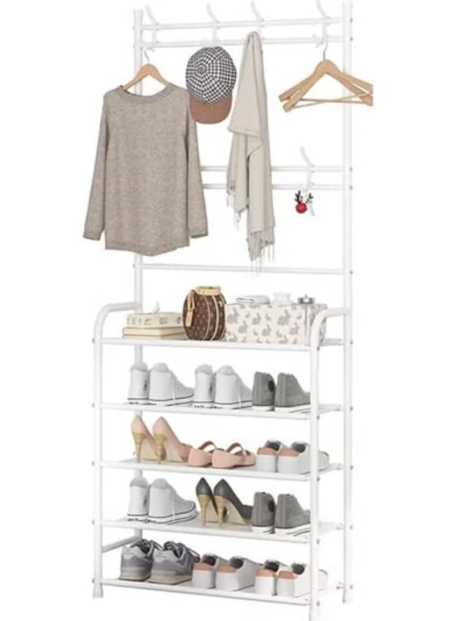 BLOOMING TIME 5-Tier Stainless Steel Coat And Shoes Rack - Image 1