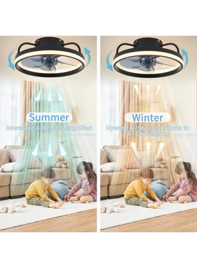 Beauenty Low Profile Ceiling Fans with Lights and Remote with LED Light, Remote Control, 3 Color Dimmable , 360° Rotating Oscillating Fan, Socket Fan Light for Kitchen Bathroom Bedroom Home Office - Image 3