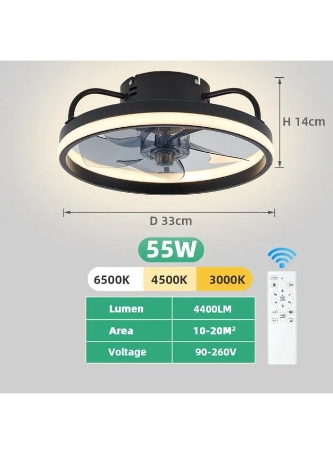 Beauenty Low Profile Ceiling Fans with Lights and Remote with LED Light, Remote Control, 3 Color Dimmable , 360° Rotating Oscillating Fan, Socket Fan Light for Kitchen Bathroom Bedroom Home Office - Image 4