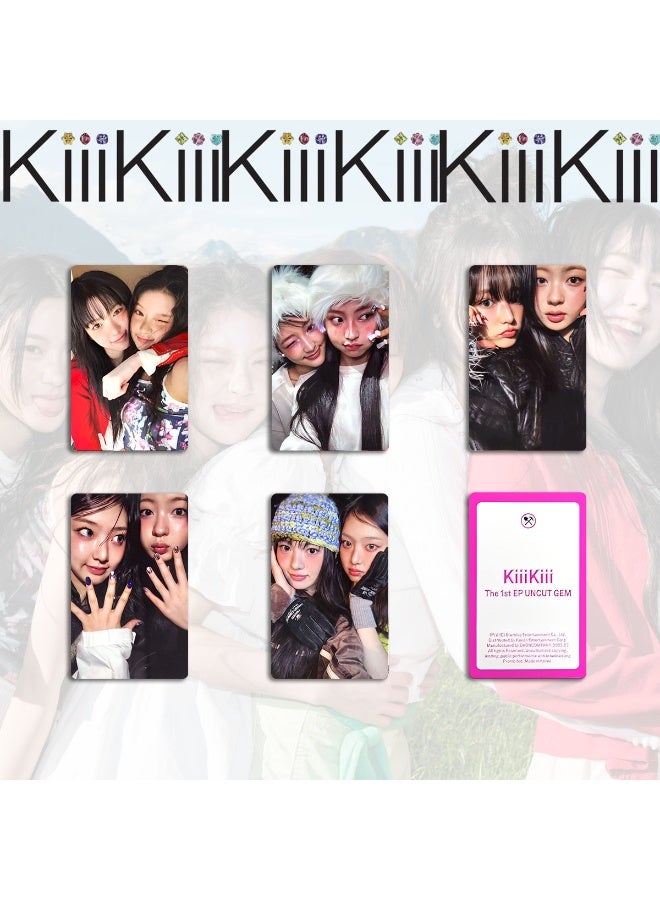 NIBEMINENT 5 Pcs Kpop KiiiKiii UNCUT Digging Lomo Cards Card For Fans Collection Gifts - Image 1