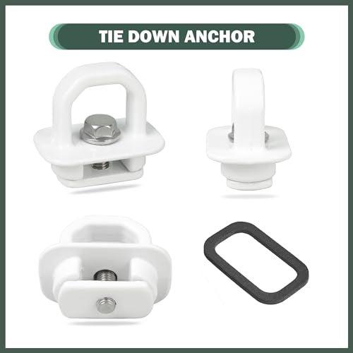 Phamyor Aluminum Tie Down Anchors Truck Bed Side Wall Anchor Compatible with 2007-2023 Chevy Silverado/GMC Sierra, 2015-2023 Chevy Colorado/GMC Canyon, Truck Bed Cargo Hooks, DZ97903, White, 9pcs - Image 3