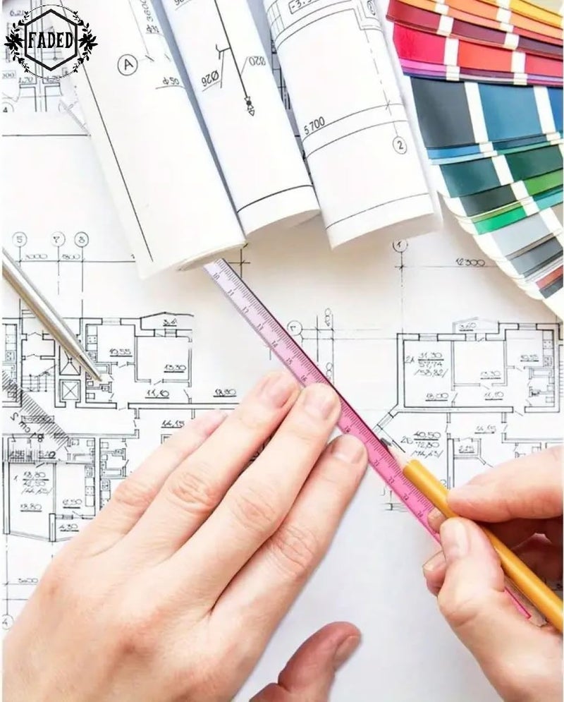 Faded 3 Piece Multicolor Cube Acrylic Ruler Set – Semi-Transparent Gradient Measuring Tools for Students & Adults | Lightweight Rulers for School, Classroom, Office & Craft Use (Multicolor, 20cm) - Image 3
