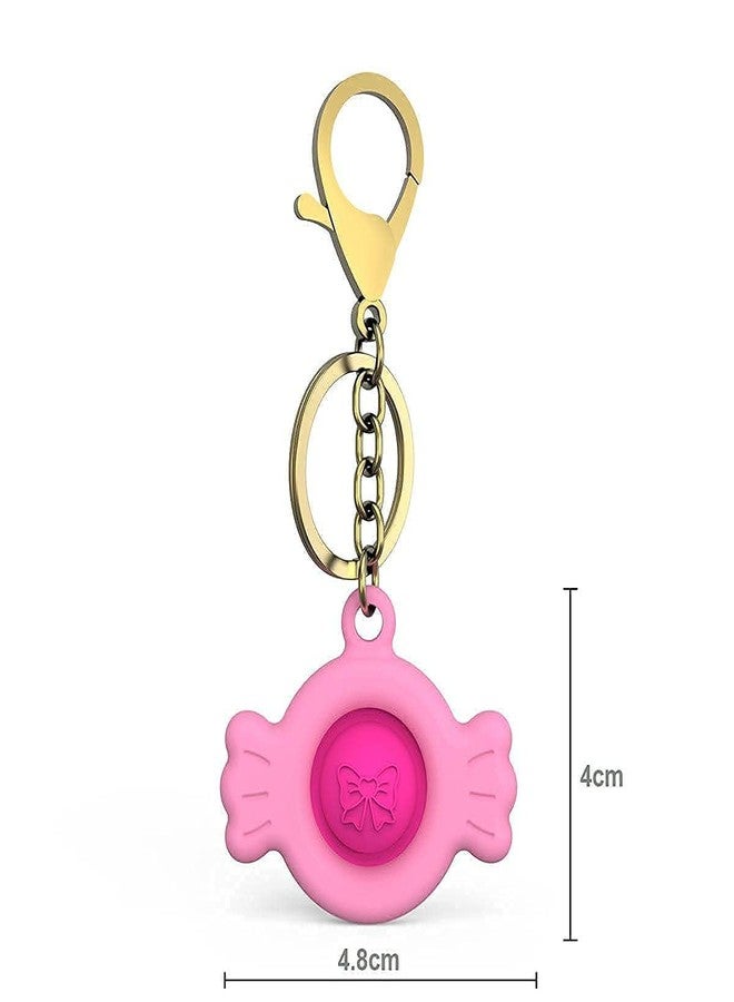 WISHKEY Colorful Pop It Fidgeting Toy Gift Set for Kids Stress & Anxiety Relief Pop Up Bubble Game, Trendy Soft Silicone Fidget Popit Keyrings for Girls & Boys (Pack of 4, Multicolor) - Image 4