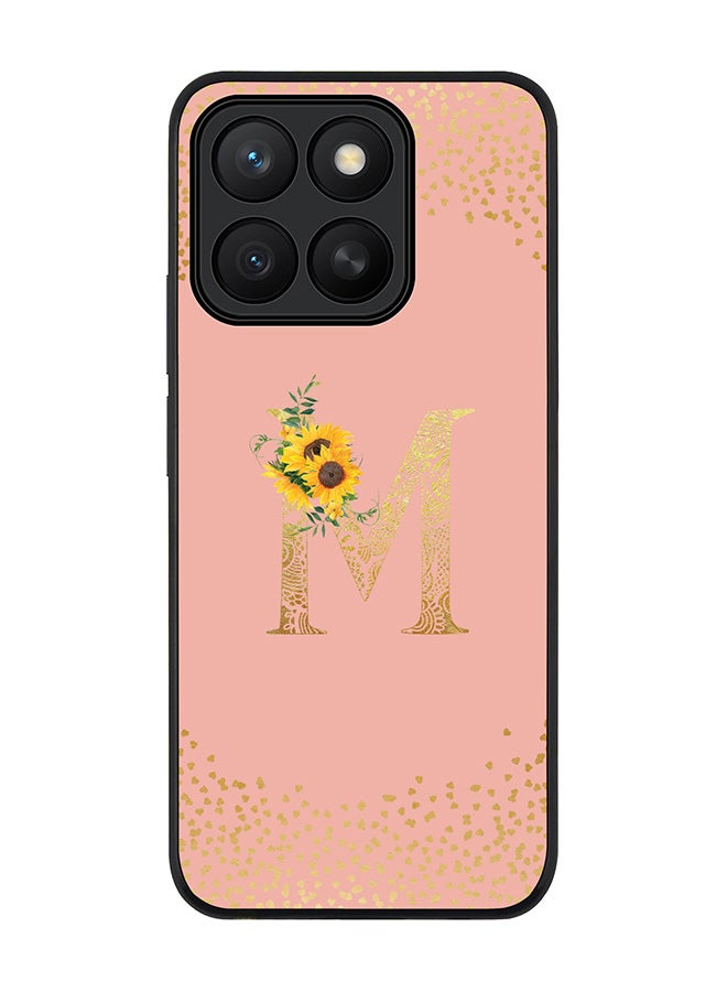 Stylizedd For Honor X8c Case,Slim fit Camera Protection, Shockproof Thin Phone cover  - Custom Floral Monogram - M  (Rose Pink ) - Image 1