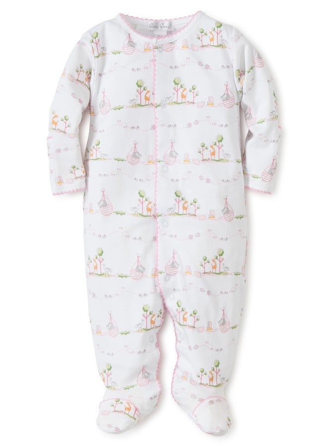 Kissy Kissy Baby Girls Noahs Print Footie - Pink-Preemie - Image 1