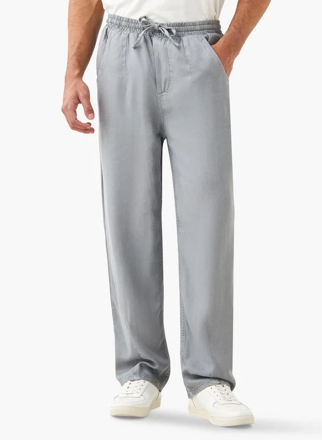 Lee Cooper Relaxed Fit Pants with Drawstring Closure and Pockets
