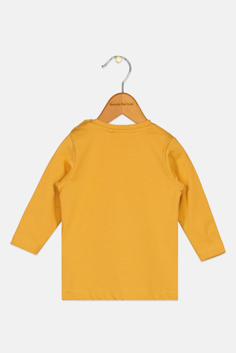 NAME IT Toddlers Girl Graphic Print Long Sleeve Top, Mustard - Image 2
