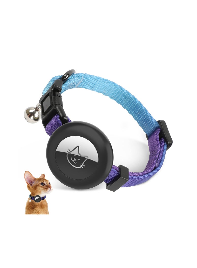 SYOSI Air tag Cat Collar, Cat Collar with Bell and Safely Buckle for Small Pets, Adjustable Kitten Collar with Airtag Holder Compatible with Apple Airtag for Cats, Kittens, Puppies (Sky Blue) - Image 1