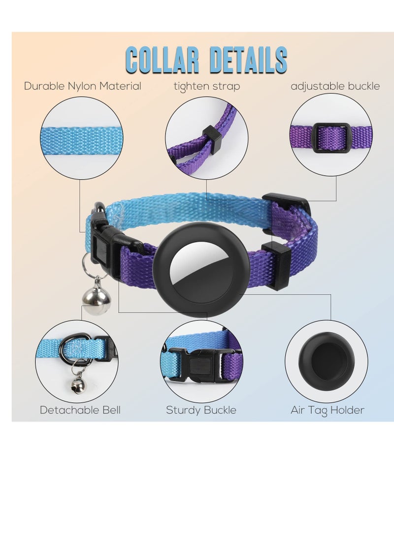 SYOSI Air tag Cat Collar, Cat Collar with Bell and Safely Buckle for Small Pets, Adjustable Kitten Collar with Airtag Holder Compatible with Apple Airtag for Cats, Kittens, Puppies (Sky Blue) - Image 4