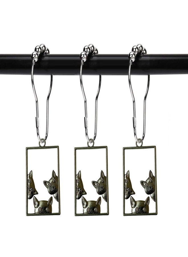 ZILucky Set of 12 Cat Shower Curtain Hooks Rings, Cat Lovers Decoration, Halloween Party Haunted House Supplies, Stainless Steel Rustproof (Black-Cat) - Image 5