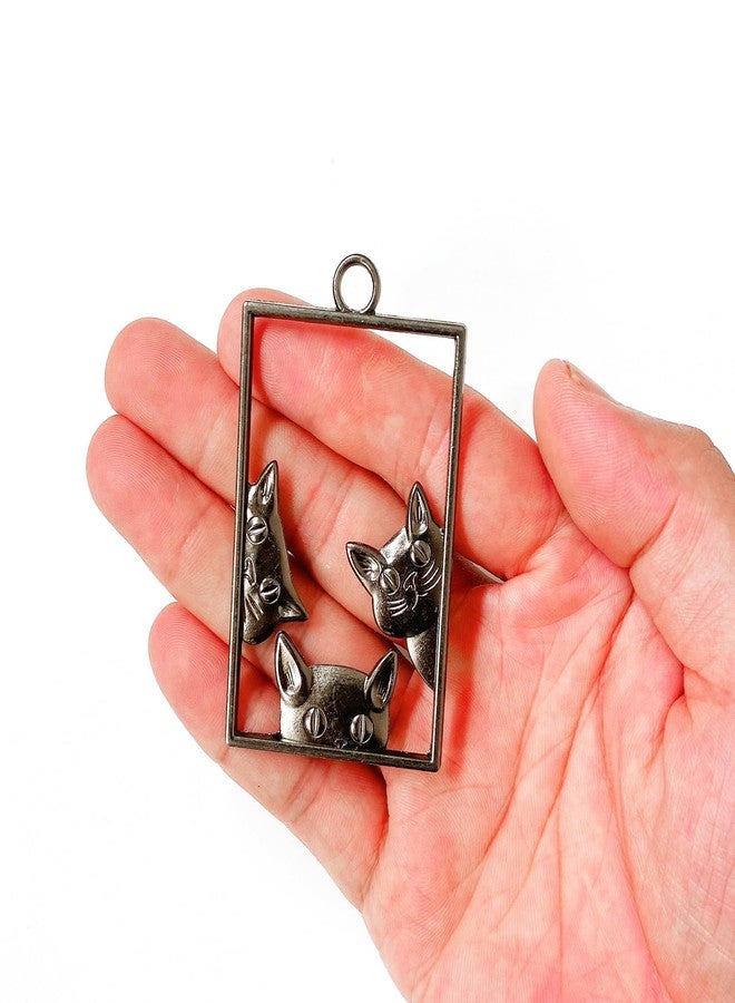 ZILucky Set of 12 Cat Shower Curtain Hooks Rings, Cat Lovers Decoration, Halloween Party Haunted House Supplies, Stainless Steel Rustproof (Black-Cat) - Image 2