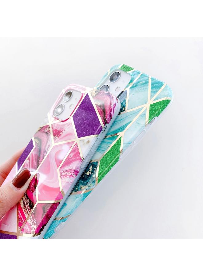 زبون جراب لهاتف iPhone 12 mini مصنوع من مادة TPU الرخامية المطلية بالكهرباء بمسحوق لامع - Image 4